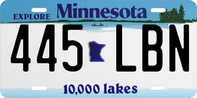 MN license plate 445LBN