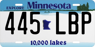 MN license plate 445LBP