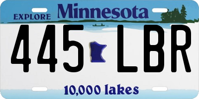 MN license plate 445LBR
