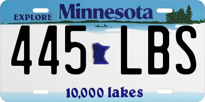 MN license plate 445LBS