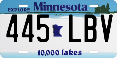 MN license plate 445LBV