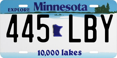 MN license plate 445LBY
