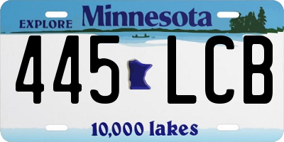 MN license plate 445LCB