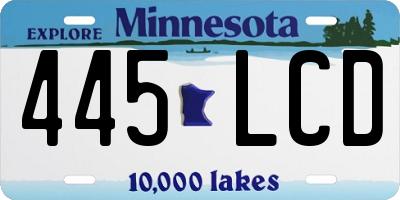MN license plate 445LCD