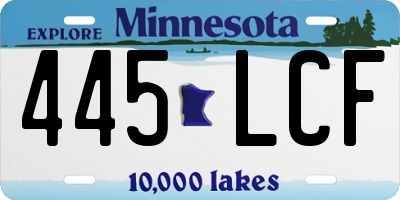 MN license plate 445LCF
