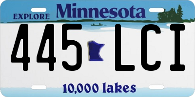 MN license plate 445LCI