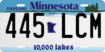 MN license plate 445LCM