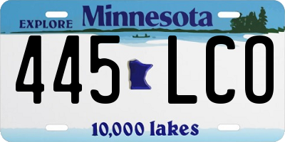 MN license plate 445LCO