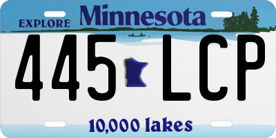 MN license plate 445LCP