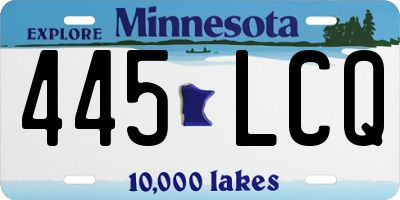 MN license plate 445LCQ