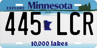 MN license plate 445LCR