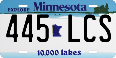 MN license plate 445LCS