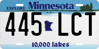 MN license plate 445LCT