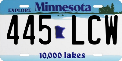 MN license plate 445LCW