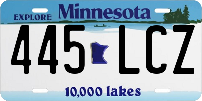 MN license plate 445LCZ