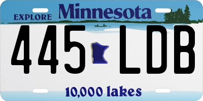 MN license plate 445LDB