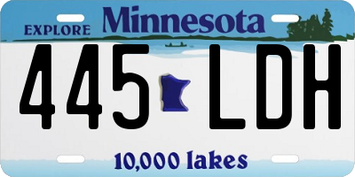 MN license plate 445LDH