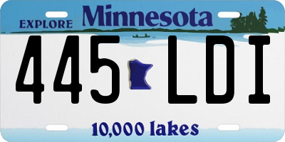 MN license plate 445LDI