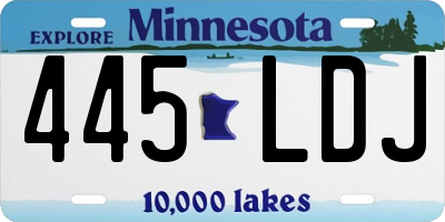 MN license plate 445LDJ