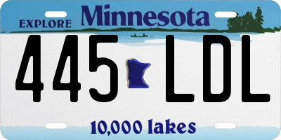 MN license plate 445LDL
