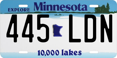 MN license plate 445LDN