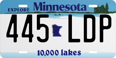 MN license plate 445LDP