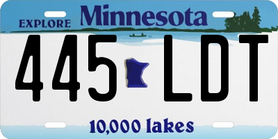 MN license plate 445LDT