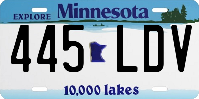 MN license plate 445LDV