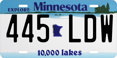 MN license plate 445LDW