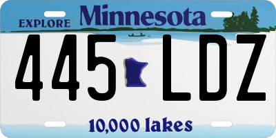 MN license plate 445LDZ