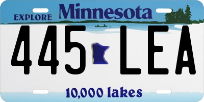 MN license plate 445LEA