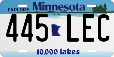 MN license plate 445LEC