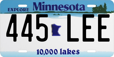 MN license plate 445LEE