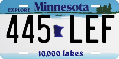 MN license plate 445LEF