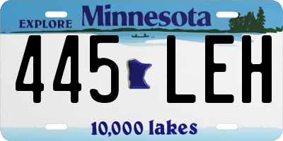 MN license plate 445LEH