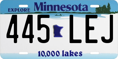 MN license plate 445LEJ