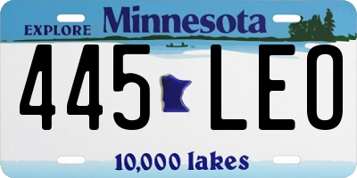 MN license plate 445LEO