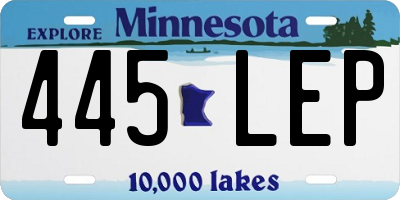 MN license plate 445LEP