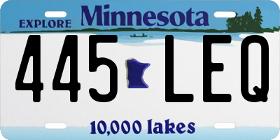 MN license plate 445LEQ