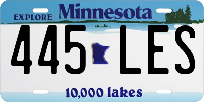 MN license plate 445LES