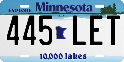 MN license plate 445LET