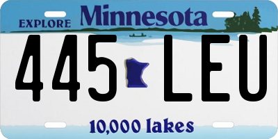 MN license plate 445LEU