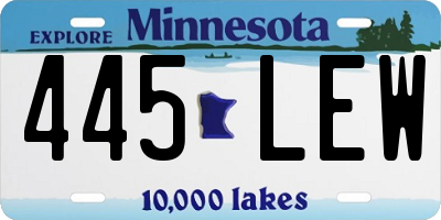 MN license plate 445LEW
