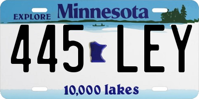 MN license plate 445LEY