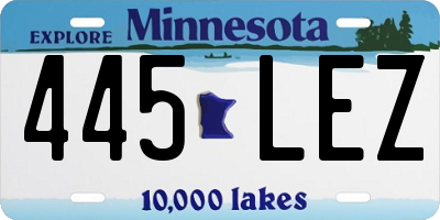 MN license plate 445LEZ