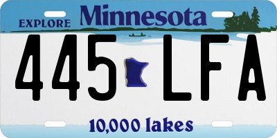 MN license plate 445LFA