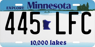 MN license plate 445LFC