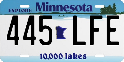MN license plate 445LFE