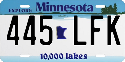 MN license plate 445LFK