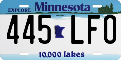 MN license plate 445LFO